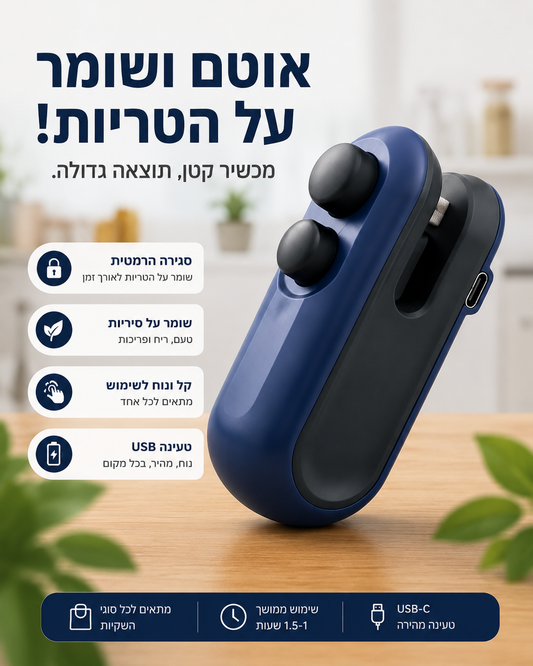 סילגו מיני – אוטם שקיות חכם לשמירה על טריות