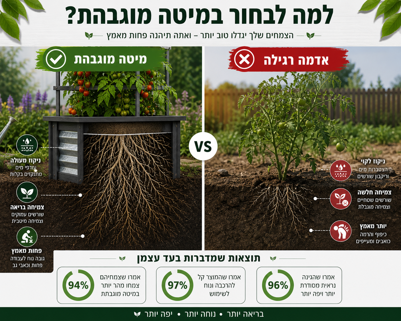 גרין-פריים טרליס – ערוגת גידול מוגבהת מעץ עם סבכה לצמחים מטפסים